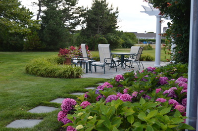 outdoor garden, seating and landscaping