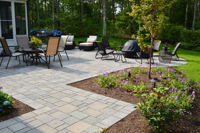hardscape patio and gardens